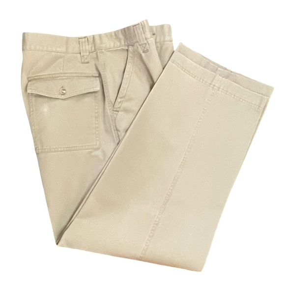Old Navy Flat Front Straight Leg Khaki Chino Pant Light Tan Vintage Size 33x30 - Picture 5 of 9